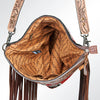 ADBG510 American Darling Hand Tooled Floral & Hand Woven Saddle Blanket Large Cross Body Bag