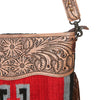 ADBG510 American Darling Hand Tooled Floral & Hand Woven Saddle Blanket Large Cross Body Bag