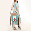ADBG510 American Darling Hand Tooled Floral & Hand Woven Saddle Blanket Large Cross Body Bag
