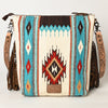 ADBG510 American Darling Hand Tooled Floral & Hand Woven Saddle Blanket Large Cross Body Bag