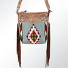 ADBG510 American Darling Hand Tooled Floral & Hand Woven Saddle Blanket Large Cross Body Bag