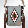 ADBG510 American Darling Hand Tooled Floral & Hand Woven Saddle Blanket Large Cross Body Bag