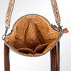ADBG510 American Darling Hand Tooled Floral & Hand Woven Saddle Blanket Large Cross Body Bag
