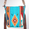 ADBG510 American Darling Hand Tooled Floral & Hand Woven Saddle Blanket Large Cross Body Bag