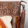 ADBG510 American Darling Hand Tooled Floral & Hand Woven Saddle Blanket Large Cross Body Bag