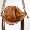 ADBG510 American Darling Hand Tooled Floral & Hand Woven Saddle Blanket Large Cross Body Bag