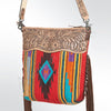 ADBG510 American Darling Hand Tooled Floral & Hand Woven Saddle Blanket Large Cross Body Bag