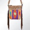 ADBG510 American Darling Hand Tooled Floral & Hand Woven Saddle Blanket Large Cross Body Bag