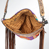 ADBG510 American Darling Hand Tooled Floral & Hand Woven Saddle Blanket Large Cross Body Bag