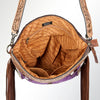 ADBG510 American Darling Hand Tooled Floral & Hand Woven Saddle Blanket Large Cross Body Bag