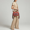 LC-ADBGS146 Southwestern Crossbody Bag - Hand-Tooled Leather & Wool Blend