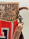 LC-ADBGS146 Southwestern Crossbody Bag - Hand-Tooled Leather & Wool Blend