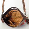 LC-ADBGS146 Southwestern Crossbody Bag - Hand-Tooled Leather & Wool Blend