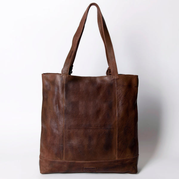 ADBGM119 Genuine Leather Fringe Tote - Western Knotted Strap Shoulder Bag
