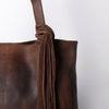 ADBGM119 Genuine Leather Fringe Tote - Western Knotted Strap Shoulder Bag