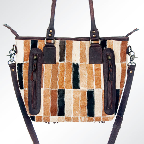 ADBG695 American Darling Hair-On Leather Tote Bag with Fringes