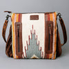 ADBGZ365 Tooled Leather & Tribal Wool Crossbody Bag - Western Fringe Shoulder Purse