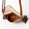 LC-ADBGK105 Envelope Style Tooled Leather Crossbody Bag - Fringe Western Purse