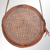 LC-ADBGK113B Round Tooled Leather Crossbody Bag - Floral Western Circle Purse