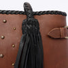 ADBGD127B American Darling Handcrafted Riveted Leather Tote Bag with Braided Handles