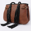 ADBGD127B American Darling Handcrafted Riveted Leather Tote Bag with Braided Handles