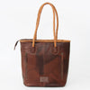ADBGD128B American Darling Handcrafted Leather Tote Bag with Turquoise Stone & Fringes