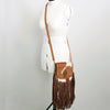 ADBGD129 American Darling Hair-On Cowhide Cross body Bag with Hand-Braided Detail & Fringes