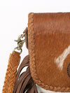 ADBGD129 American Darling Hair-On Cowhide Cross body Bag with Hand-Braided Detail & Fringes