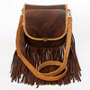 ADBGD129 American Darling Handcrafted Leather Cross body Bag with Fringes & Braided Trim