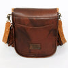 ADBGD129 American Darling Handcrafted Leather Cross body Bag with Fringes & Braided Trim