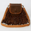 ADBGD129 American Darling Handcrafted Leather Cross body Bag with Fringes & Braided Trim