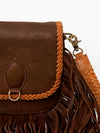 ADBGD129 American Darling Handcrafted Leather Cross body Bag with Fringes & Braided Trim