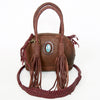 ADBGD130 American Darling Handcrafted Leather Cross body Bag with Turquoise Stone & Fringes