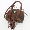 ADBGD130 American Darling Handcrafted Leather Cross body Bag with Turquoise Stone & Fringes