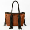 ADBGD132 American Darling Handcrafted Leather Tote Bag with Braided Handles & Fringes