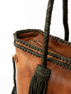ADBGD132 American Darling Handcrafted Leather Tote Bag with Braided Handles & Fringes