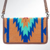 ADBG485 Southwestern Wool Organizer Bag with Leather Trim & Crossbody Strap