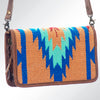 ADBG485 Southwestern Wool Organizer Bag with Leather Trim & Crossbody Strap