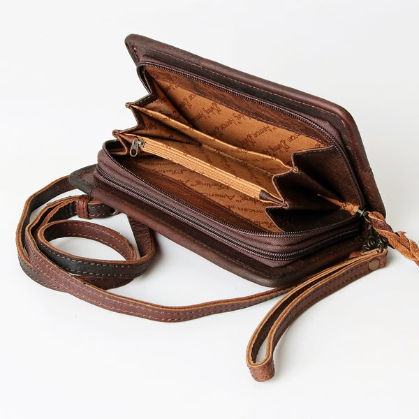ADBG485 Southwestern Wool Organizer Bag with Leather Trim & Crossbody Strap