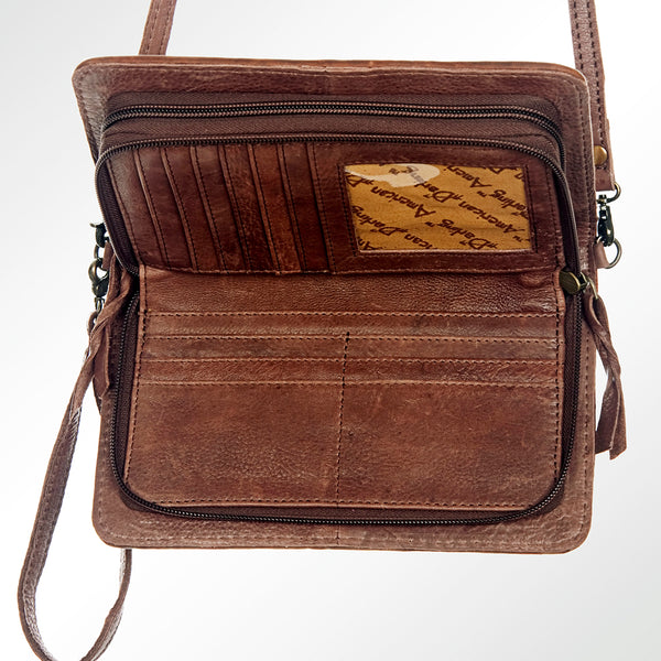 ADBG485 Southwestern Wool Organizer Bag with Leather Trim & Crossbody Strap