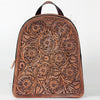 LC-ADBGK120 Hand-Tooled Leather Backpack - Western Floral Structured Pack