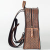 LC-ADBGK120 Hand-Tooled Leather Backpack - Western Floral Structured Pack