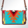 ADBG485 Southwestern Wool Organizer Bag with Leather Trim & Crossbody Strap