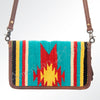 ADBG485 Southwestern Pattern Leather Crossbody Bag with Adjustable Strap