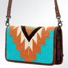 ADBG485 Southwestern Pattern Leather Crossbody Bag with Adjustable Strap