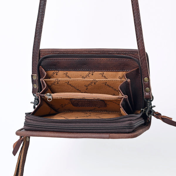 ADBG485 Southwestern Pattern Leather Crossbody Bag with Adjustable Strap