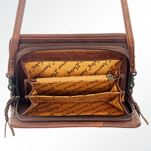 ADBG485 Southwestern Pattern Leather Crossbody Bag with Adjustable Strap