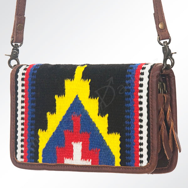 ADBG485 Southwestern Pattern Leather Crossbody Bag with Adjustable Strap