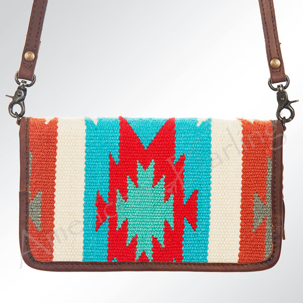 ADBG485 Southwestern Pattern Leather Crossbody Bag with Adjustable Strap