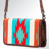 ADBG485 Southwestern Pattern Leather Crossbody Bag with Adjustable Strap
